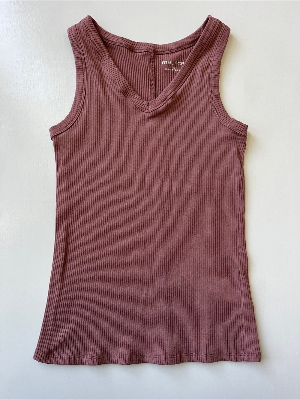 MAURICES Ribbed V-Neck Tank Top - Mauve Rose